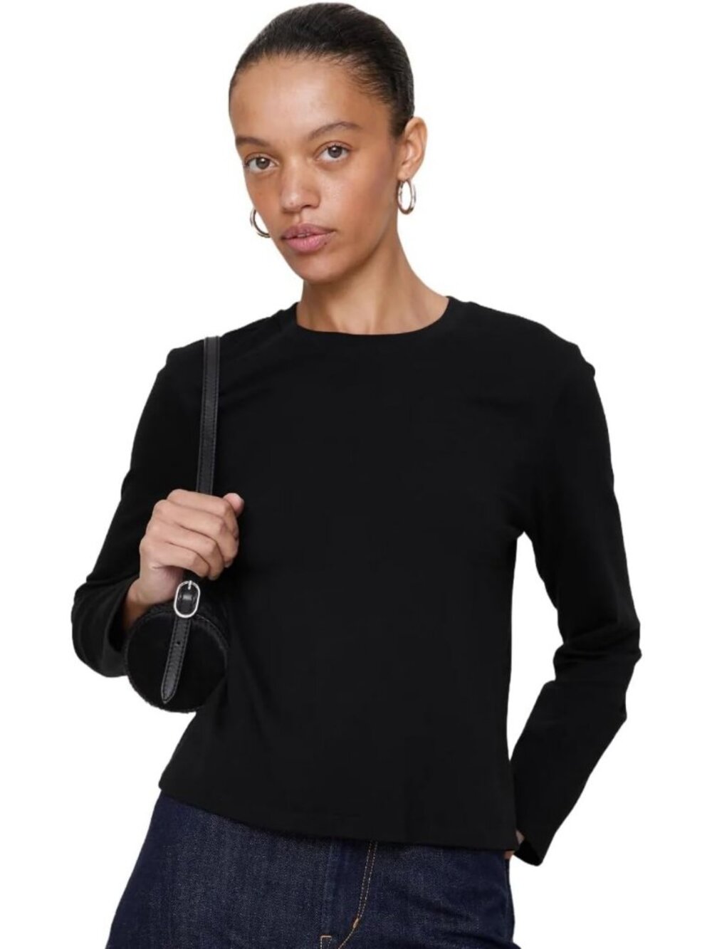 Vintage Cotton Crew-Neck Long Sleeve T-Shirt for Women - Casual Chic Top